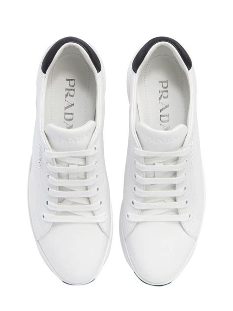 white lether shoes prada|White Leather sneakers .